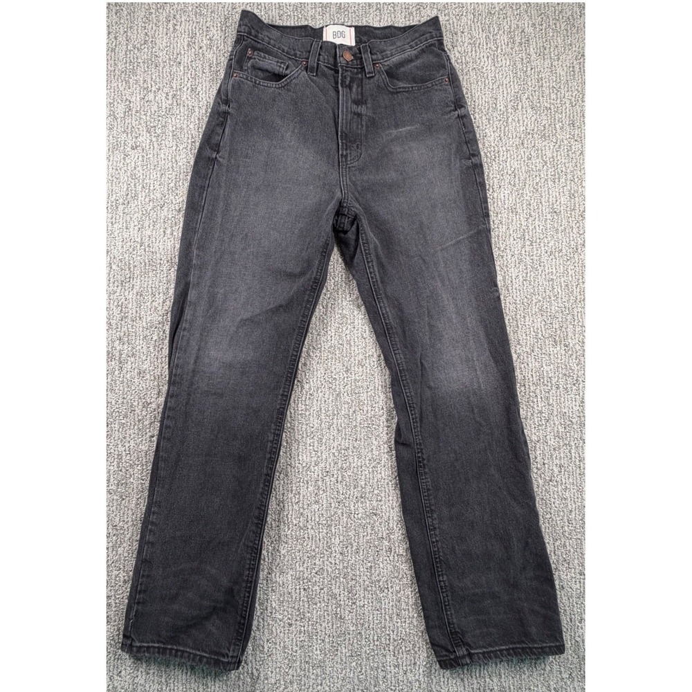BDG Cowboy Jean Women Size 27 Black High Rise Straight Leg Rigid Denim